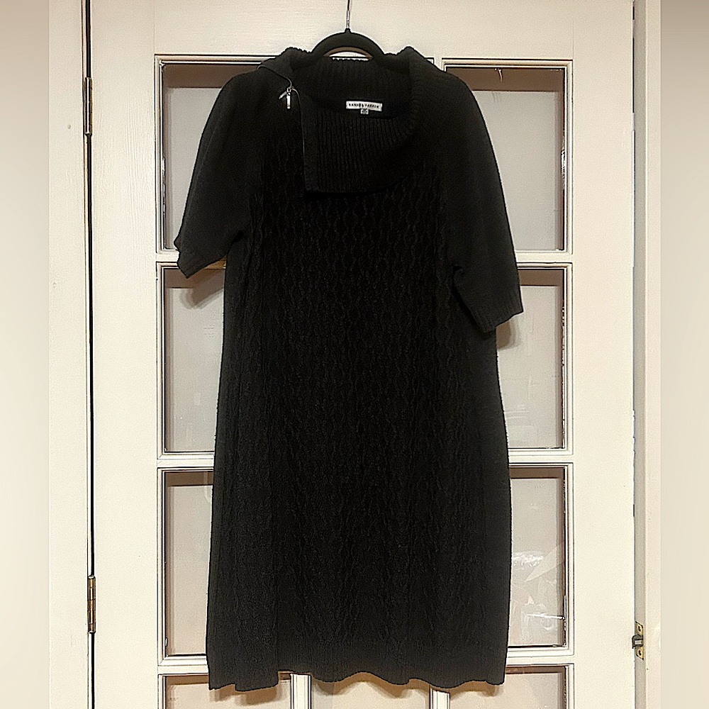 EUC Sandra Darren Dark Grey Short Sleeve Sweater Dress Plus 3X